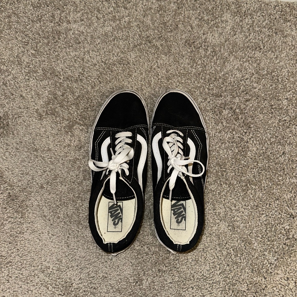 Vans Black and White Lace-Up Shoes
